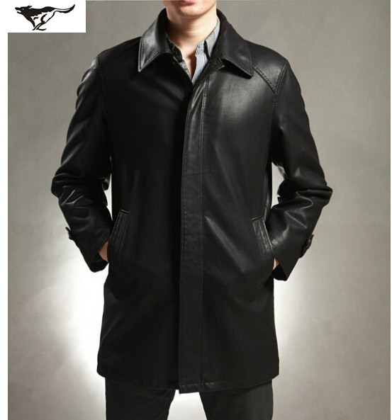  ƿ﷿ 2015 Ͻ ĳ־  ߰   Ŷ   簡 Ʈ ְ ǰ Ʈġ Ʈ/Factory Outlet 2015 business casual sheepskin medium-long leather jacket men genuine